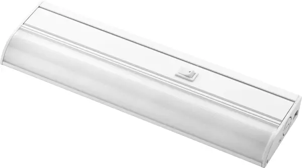 This 12-inch LED under cabinet light delivers crisp, energy-efficient illumination in a clean white finish. Its low-profile design integrates seamlessly beneath cabinets for focused task lighting in kitchens and offices.