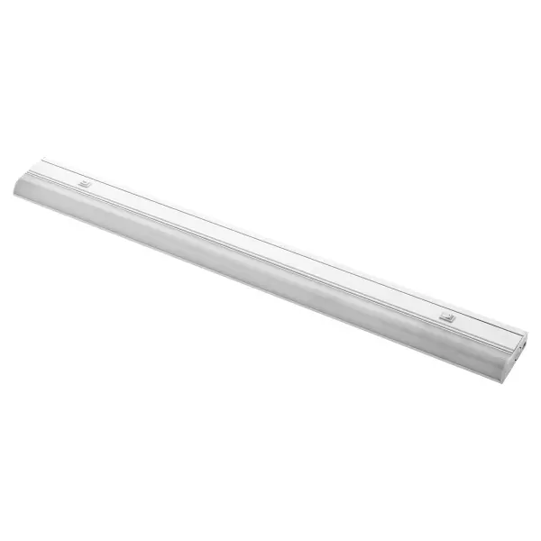 This 36-inch under cabinet LED fixture delivers flexible lighting with color temperature adjustment from warm to cool. Its low-profile design and white finish integrate seamlessly into modern spaces while providing precision illumination.