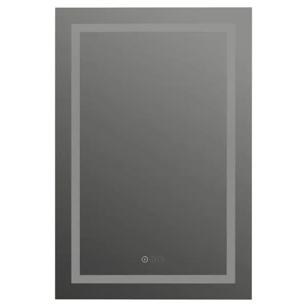 The Momento LED Mirror combines sleek contemporary design with practical technology. Direct-lit interior frame provides even illumination ideal for makeup and grooming, while integrated anti-fog keeps reflections clear in steamy conditions.