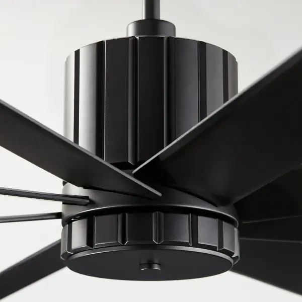 The Proxima delivers sophisticated style with its sleek cylindrical housing and upturned blade design. At 72 inches, this oversized fan provides exceptional airflow for large spaces while making a bold contemporary statement. - alternate view