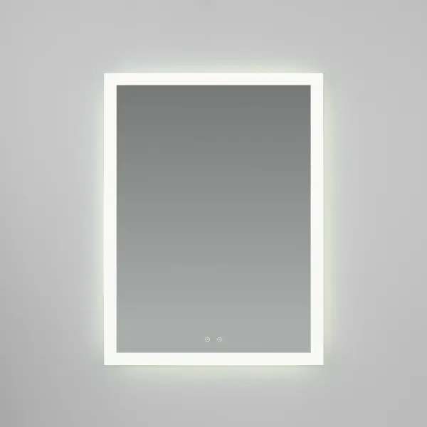 The Starlet LED Mirror combines timeless frameless design with modern technology, featuring 5CCT selectability, dimmable lighting, and anti-fog functionality for a pristine reflection in any bathroom condition. - alternate view