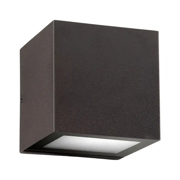The Ion outdoor wall light combines modern cube design with practical LED lighting. Its oiled bronze finish and frosted glass shade create elegant ambient lighting for covered outdoor spaces.