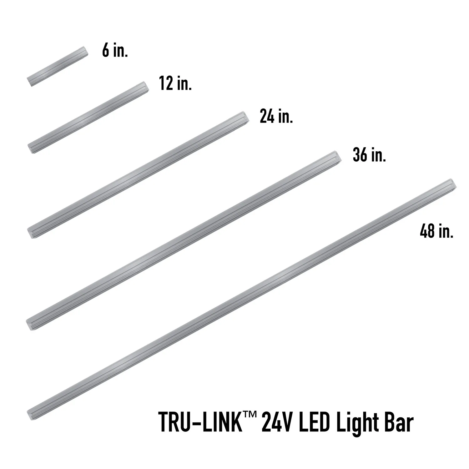 TRU-LINK 24V Light Bar - 3000K, 12 inch, Black
