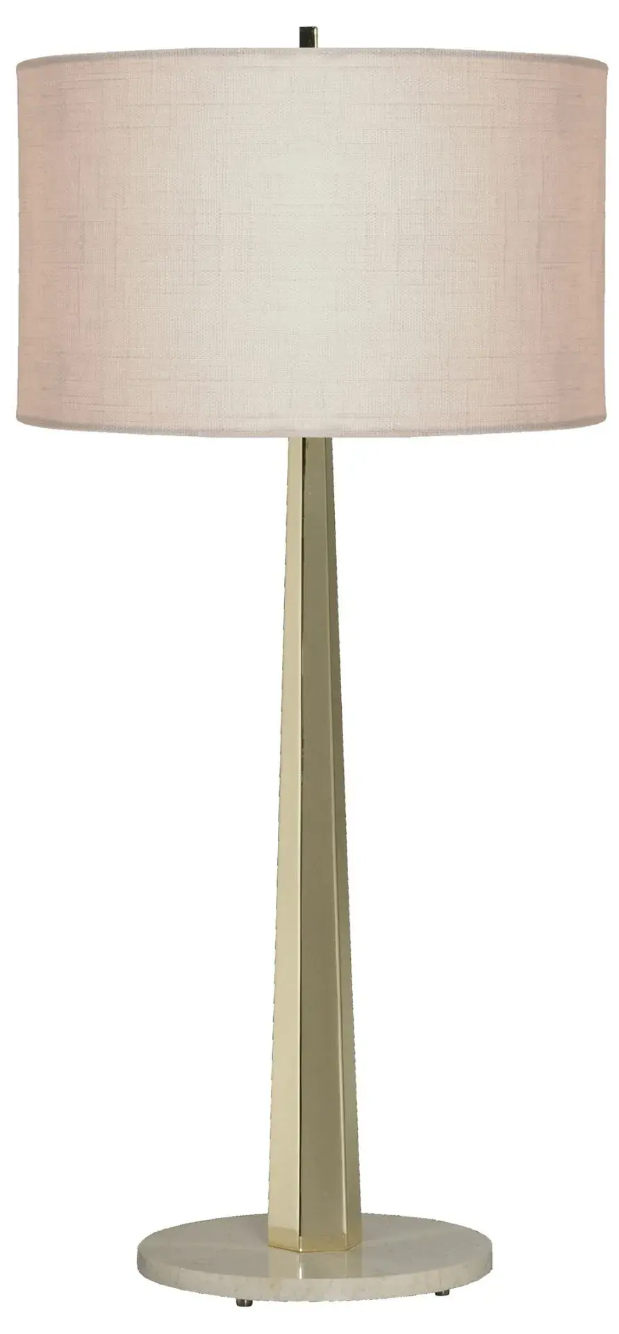 Citrine Brass Table Lamp with Travertine Base