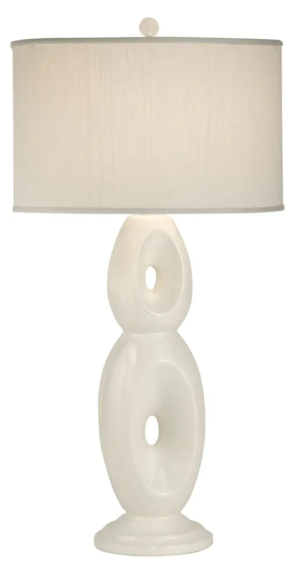 Sculptural White Ceramic Lamp with Elegant Loop Design
