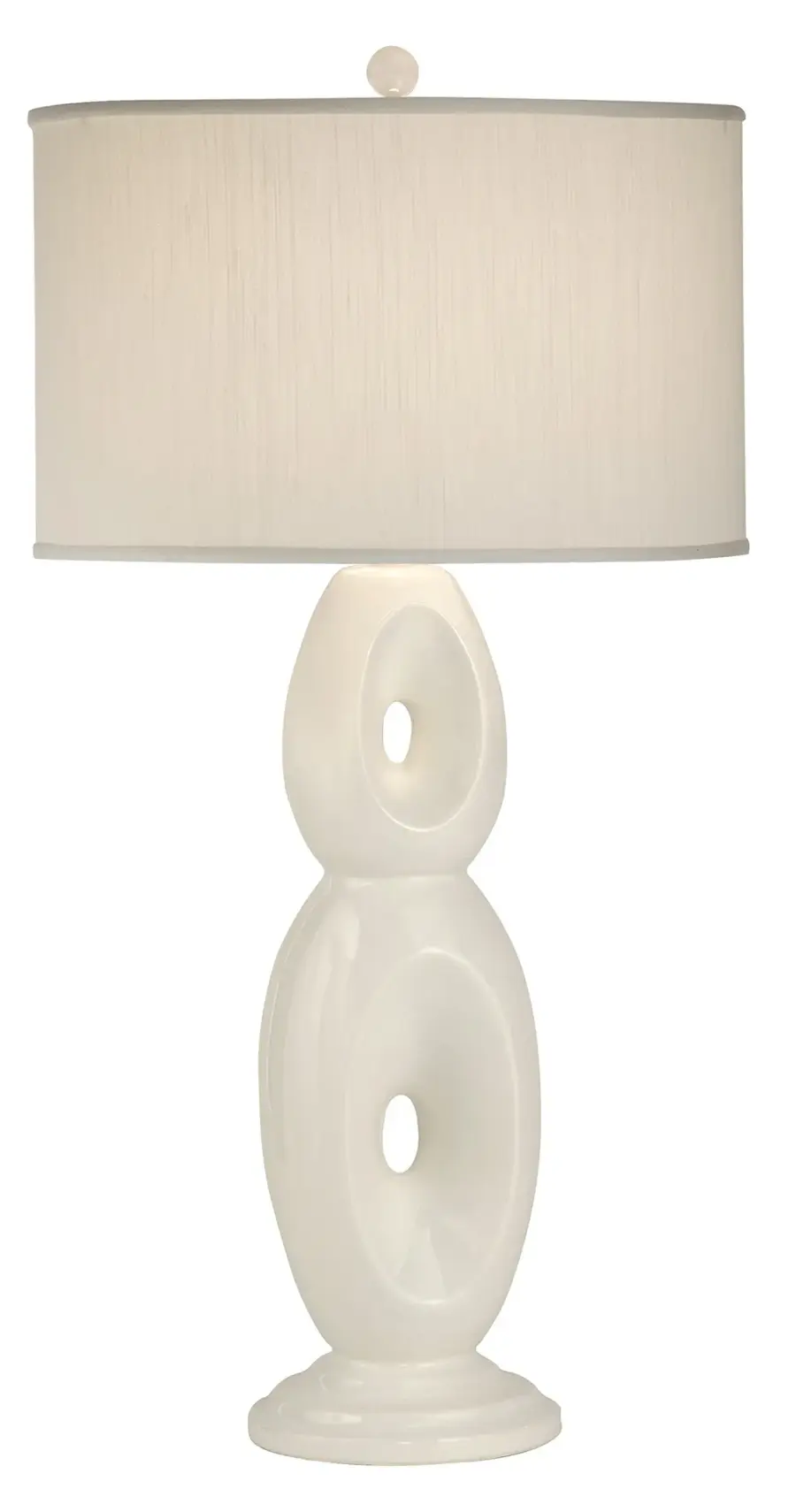 Sculptural White Ceramic Lamp with Elegant Loop Design