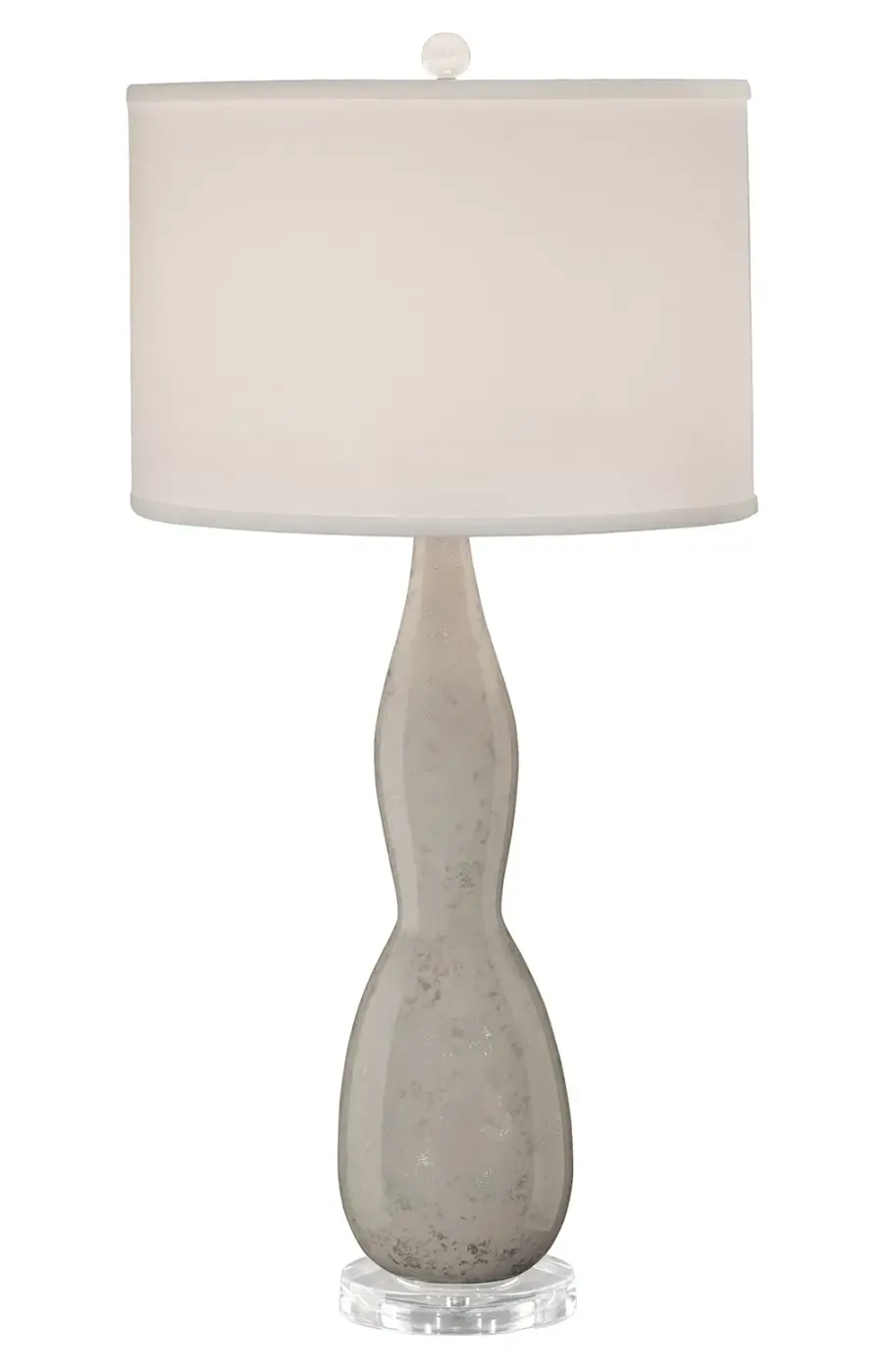 Elegant Ceramic Statement Lamp with Hand-Painted Silver Detail