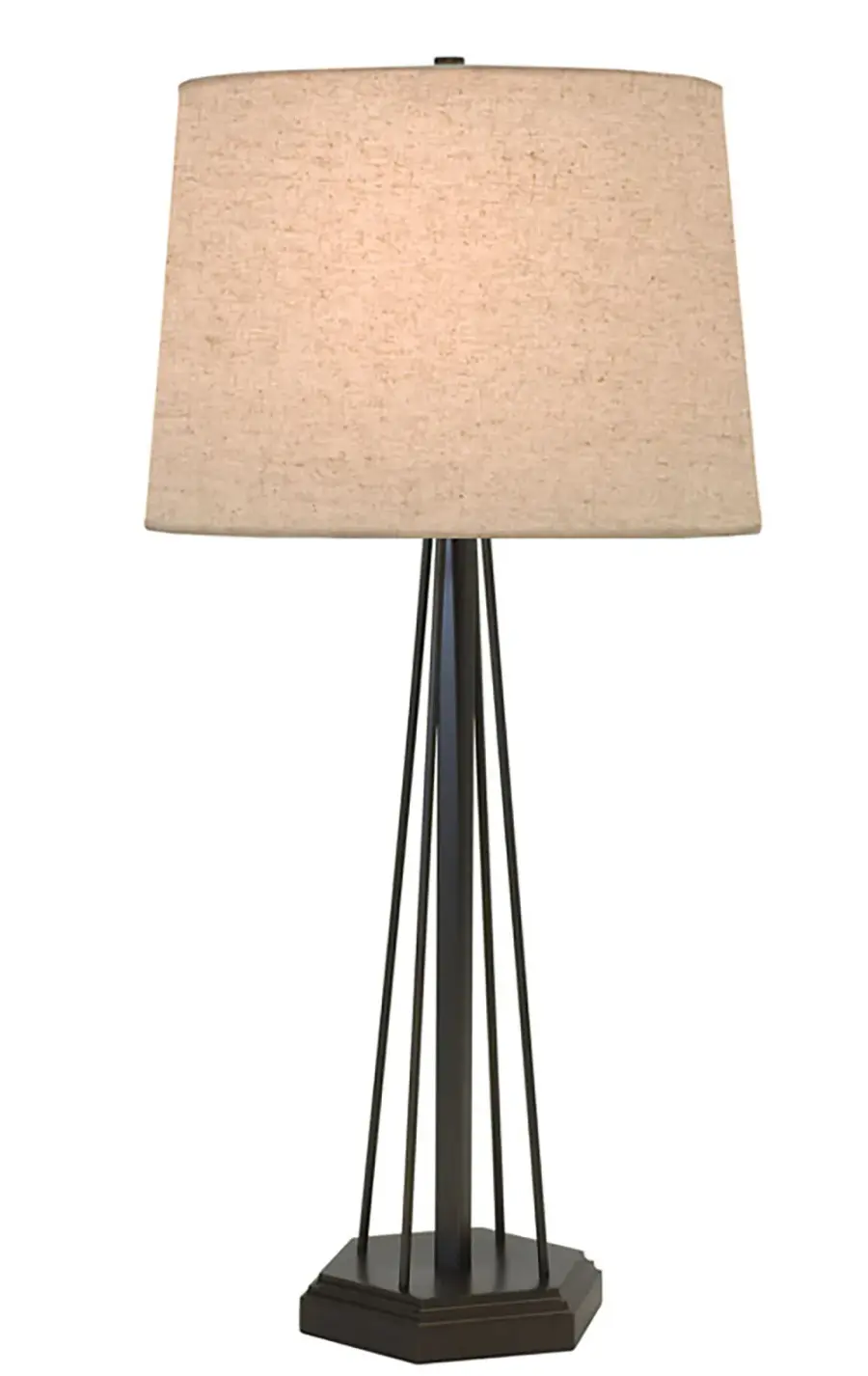 Substantial Transitional Table Lamp with Warm Bronze Finish