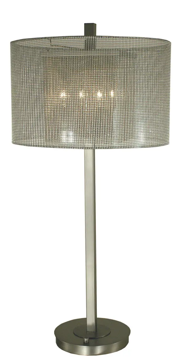 Noelle Brushed Nickel Table Lamp with Mesh Shade