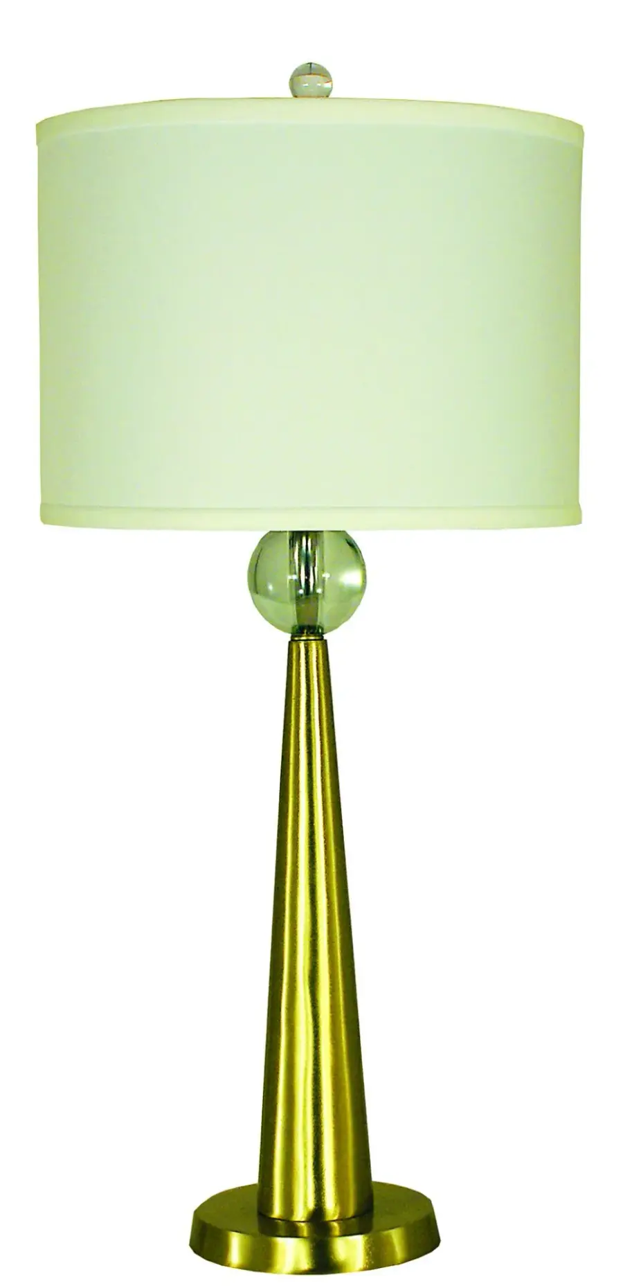 Vesuvius Brushed Brass Table Lamp with Glass Accent