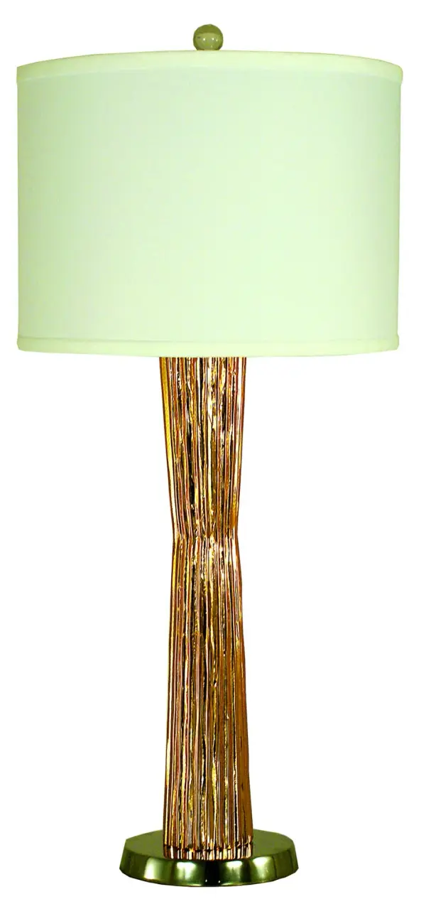 Olympia Reeded Copper Murano Glass Table Lamp