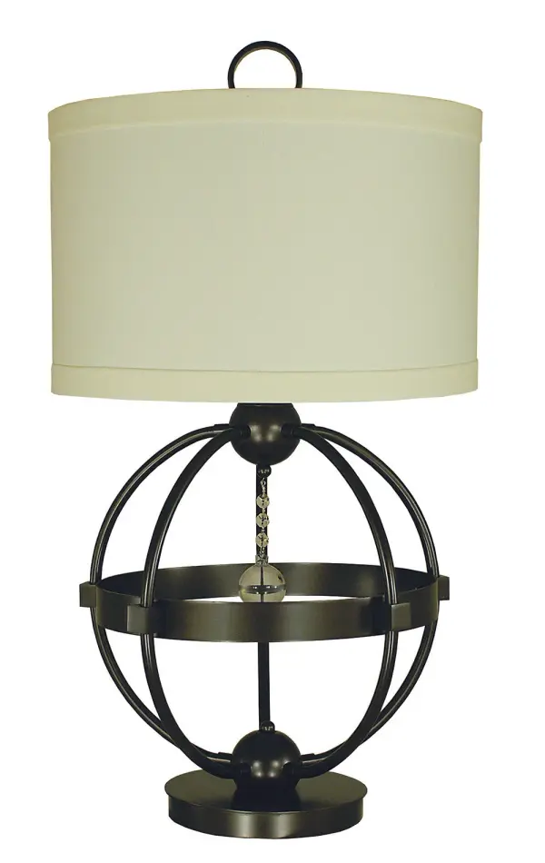 Hemisphere Mahogany Bronze Table Lamp with Crystal Accents