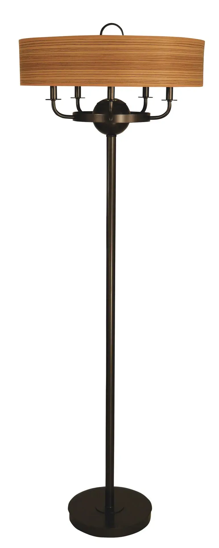 Meridian Floor Lamp with Wood Veneer Shade