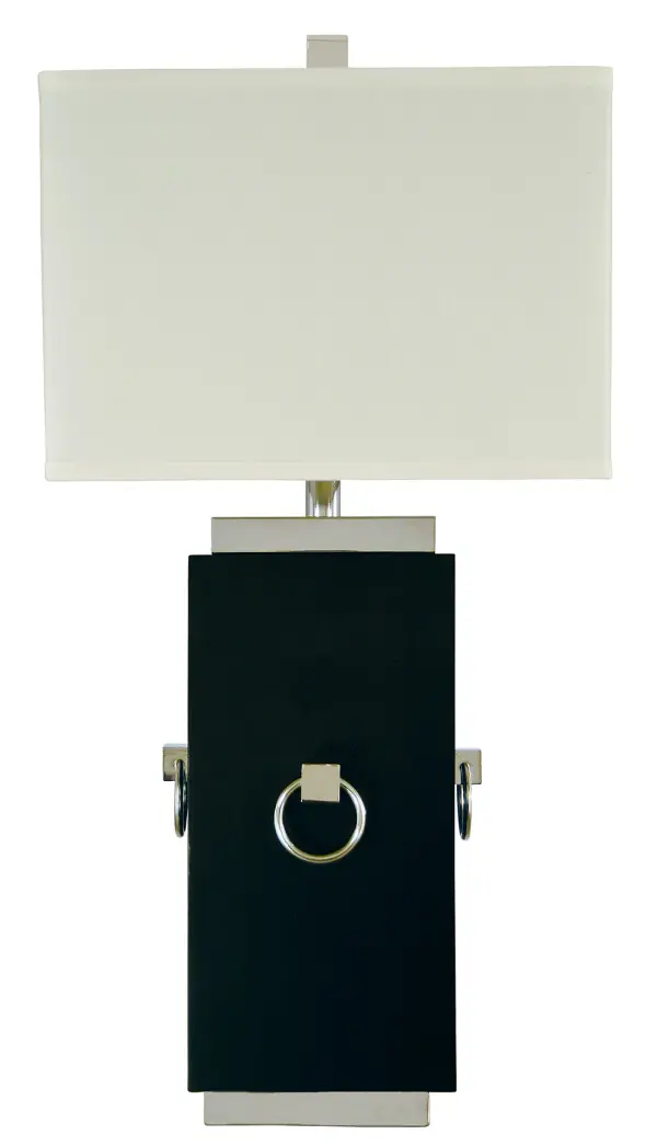 Classic Wood Table Lamp with Elegant Silk Shade and Polished Nickel Accents