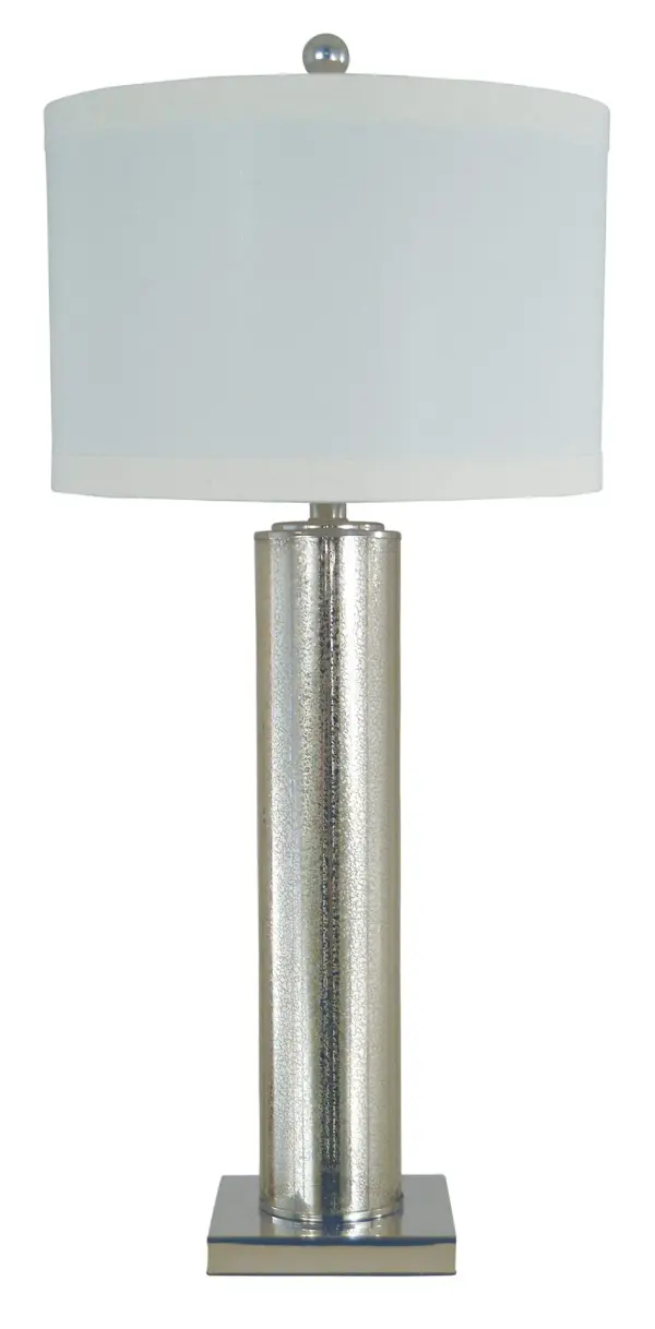 Genesis Mercury Glass Table Lamp with Linen Shade