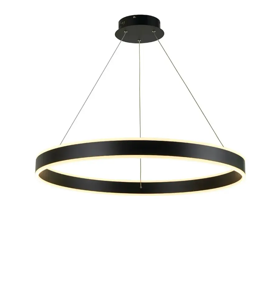 Emeri Black LED Ring Chandelier