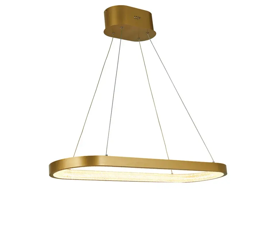 Ellipse Brushed Gold Dining Chandelier