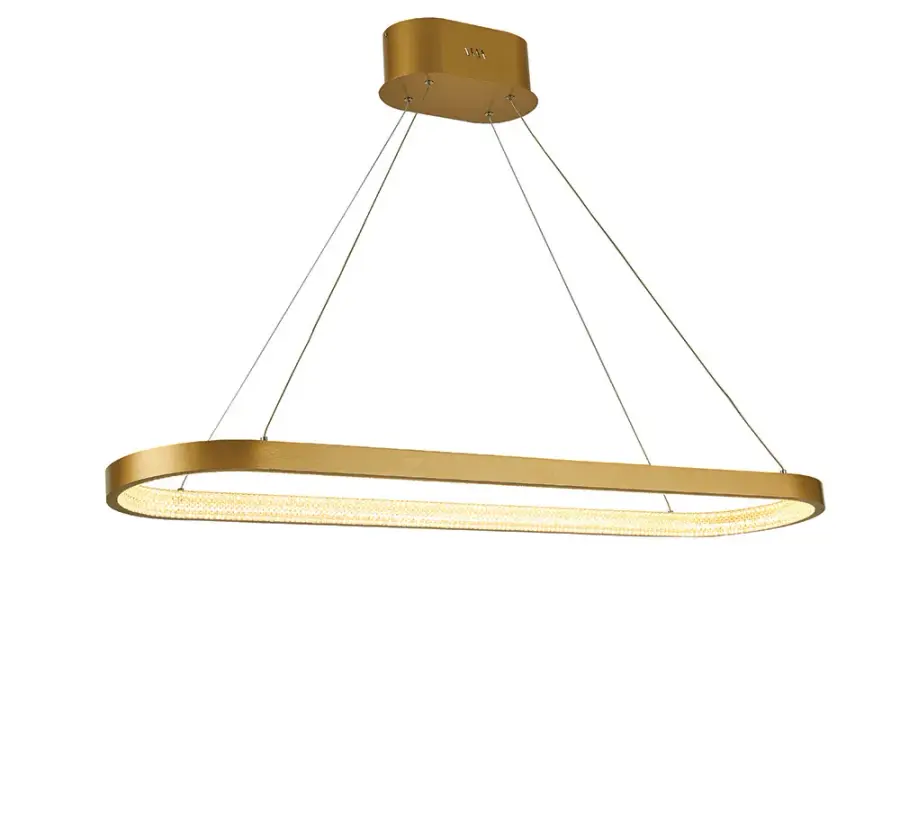 Ellipse Brushed Gold Dining Chandelier