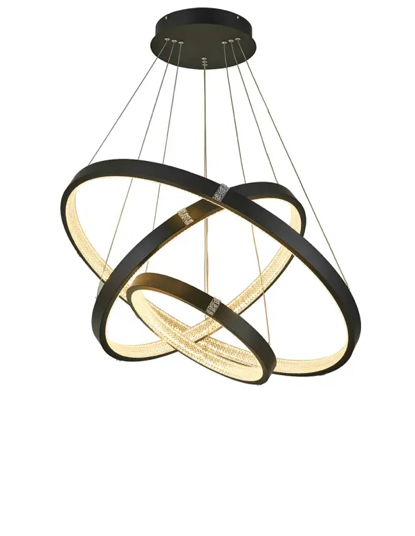 The Kinsley delivers impressive illumination with 9900 lumens from integrated LED bulbs across three tiers of faux crystal accents. Its 32-inch height and adjustable installation make it ideal for grand foyers and high-ceiling spaces.