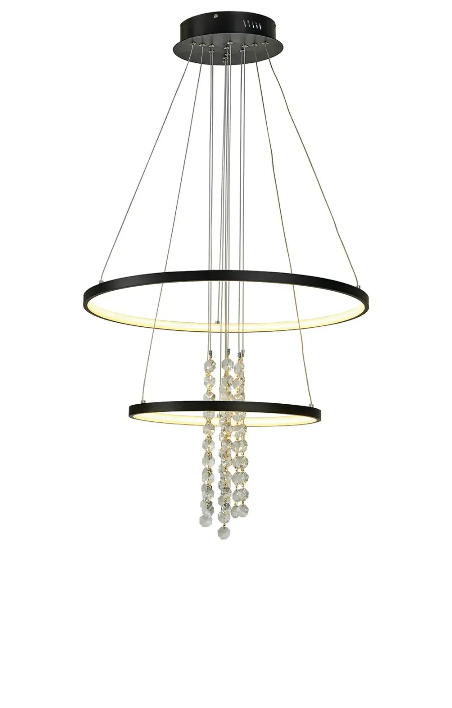 Glacier Black Crystal Foyer Chandelier