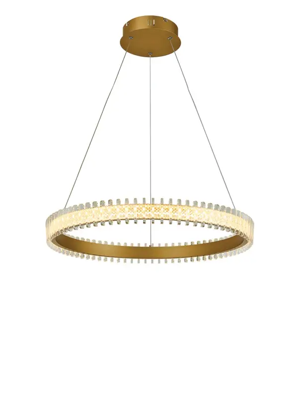 Fusion Brushed Gold Dining Chandelier with Crystal Accents