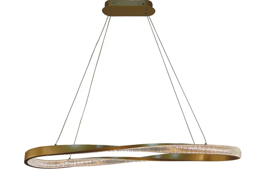 Oakley Oval Dining Chandelier in Brushed Gold