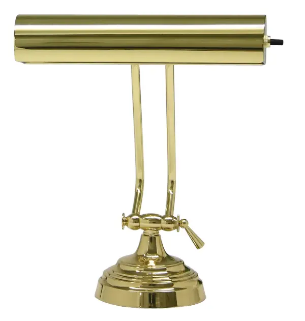 The Advent 10" lamp combines traditional styling with practical task lighting. Its polished brass finish and compact 10" shade make it perfect for focused illumination on desks, pianos, or side tables.
