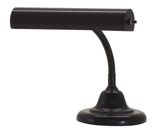 The Advent gooseneck lamp delivers focused task lighting with traditional styling. Its adjustable 10" gooseneck allows precise light positioning for reading, piano playing, or desk work.