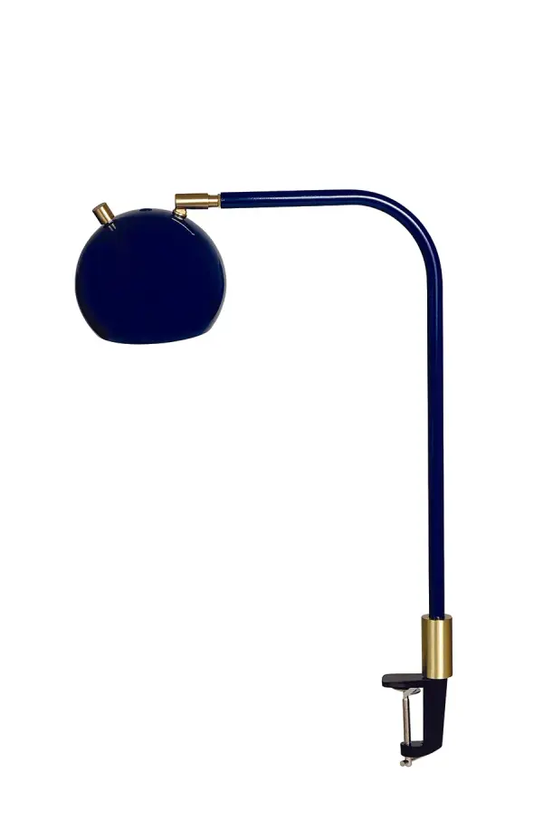 The Aria Task lamp combines modern style with practical functionality. Its adjustable clamp base fits most surfaces, while the dimmable LED globe shade provides focused task lighting with ambient appeal.