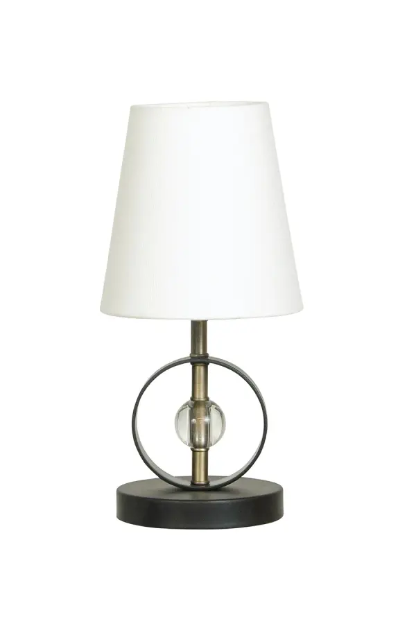 The Bryson Mini combines sophisticated crystal accents with a striking black and antique brass finish. At just 12.5" tall, this compact accent lamp delivers upscale style without overwhelming small spaces.