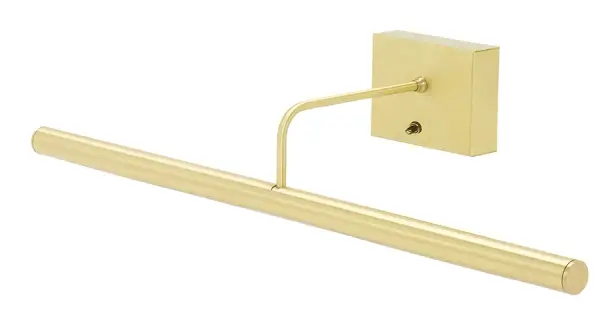 This slim-profile LED picture light eliminates installation hassles with battery operation while delivering warm, focused illumination. The satin brass finish adds sophisticated warmth to artwork displays.