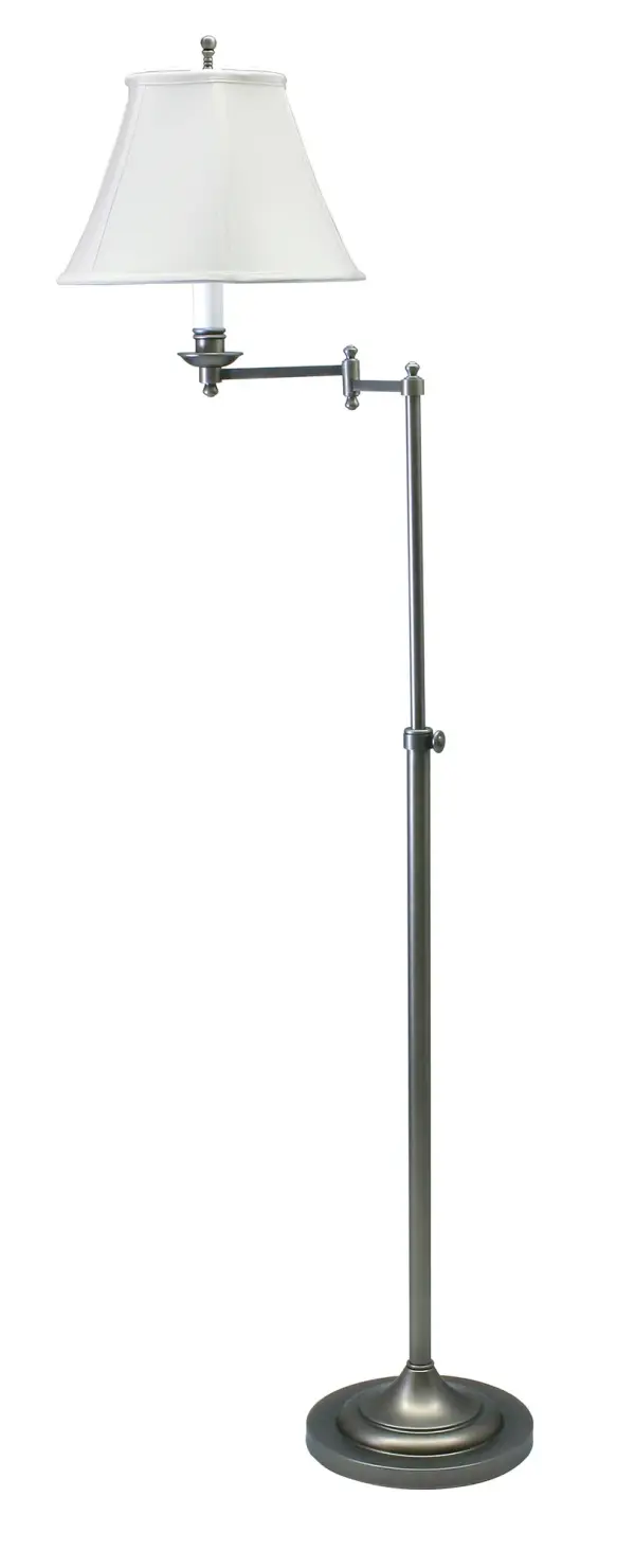 The Club Adjustable Floor Lamp combines traditional styling with practical functionality. Its swing arm design and adjustable height (45-59 inches) make it perfect for reading or task lighting in various settings.