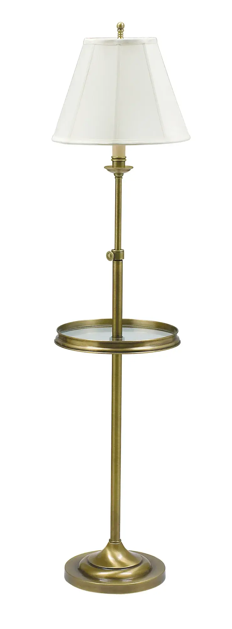 Club Adjustable Floor Lamp with Glass Table