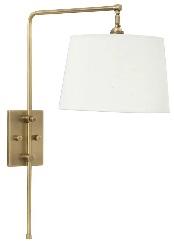 The Crown Point wall swing combines traditional styling with practical adjustability. Its downbridge design and 3-way socket provide flexible task lighting, while the antique brass finish and linen shade add warmth to any space.