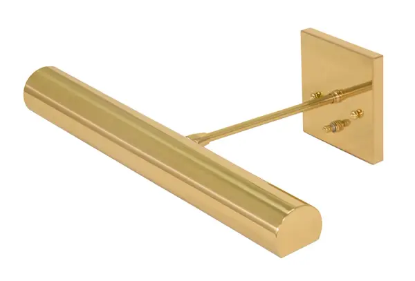 This 16-inch polished brass picture light combines classic styling with contemporary clean lines. Direct-wired for a seamless look, it provides focused illumination for artwork and features convenient backplate switching.