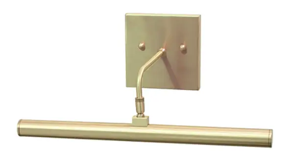 This direct-wire picture light combines sleek modern design with warm LED technology to beautifully illuminate artwork. The slim 14-inch profile in satin brass finish offers sophisticated accent lighting with energy-efficient performance.