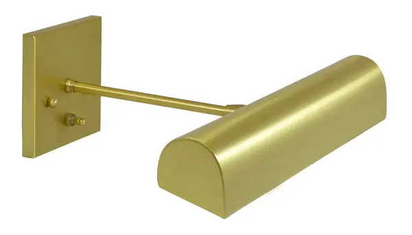 This 14-inch traditional picture light combines classic styling with practical direct-wire installation. The satin brass finish adds warmth while the dual-bulb design provides even illumination for artwork and frames.