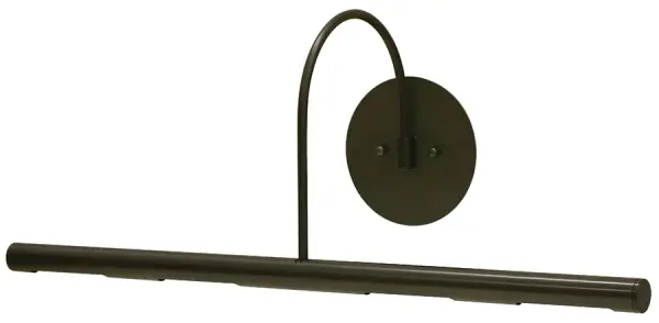 The Slim-Line XL Picture Light offers professional artwork illumination with a sleek 14-inch profile. Oil rubbed bronze finish complements traditional and transitional interiors while dual bulbs provide even lighting coverage.
