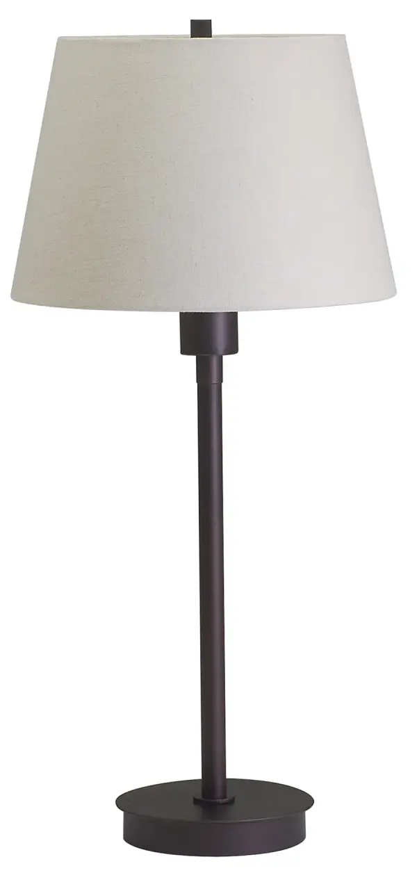 The Generation Table Lamp combines classic proportions with modern functionality. Its 25.5-inch height and neutral linen shade make it adaptable to various interior styles, while the full-range dimmer provides precise lighting control.