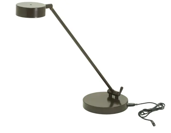 The Generation LED Desk Lamp combines contemporary design with practical functionality. Its adjustable height (11-16.5") and touch dimmer control make it ideal for task lighting in home offices and bedrooms.