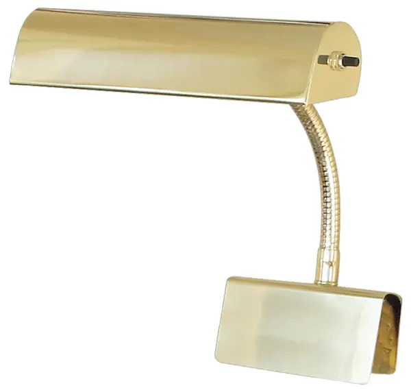 This versatile clamp lamp combines traditional brass elegance with practical task lighting. The 10-inch metal shade directs focused light ideal for reading music or working at a desk.