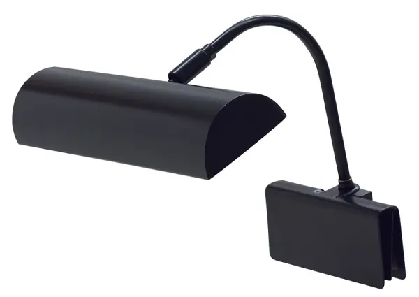 The Grand Piano Halogen Clamp Lamp delivers adjustable, focused illumination with a sleek black metal design. Features a convenient full-range dimmer switch on the shade and clamps securely to surfaces up to 0.75 inches thick.