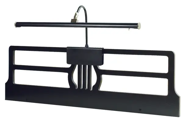 This 19-inch LED clamp lamp combines elegant black and satin nickel styling with practical task lighting. Energy-efficient LED provides 200 lumens of warm 3000K light, perfect for reading music or working at a desk.