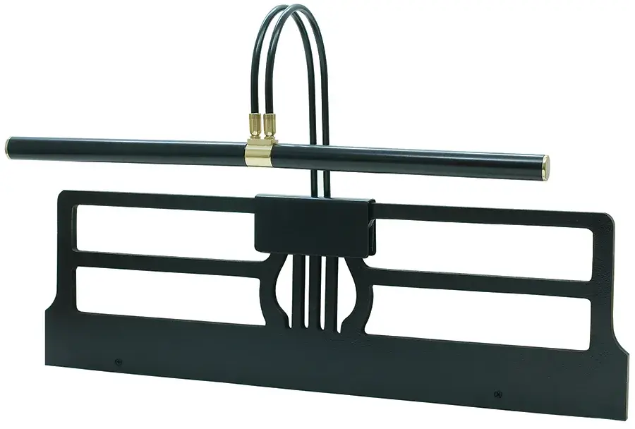 Grand Piano Clamp Lamp - 22" Black with Polished Brass
