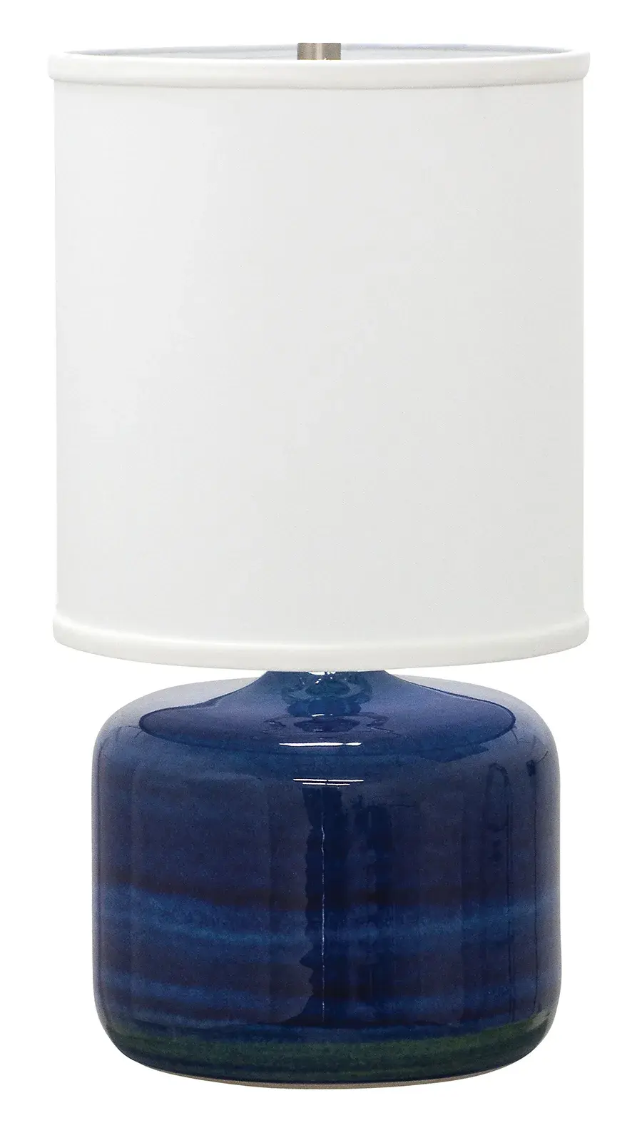 Scatchard Stoneware Table Lamp in Blue Gloss