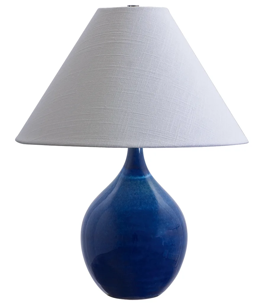Scatchard Stoneware Table Lamp in Blue Gloss