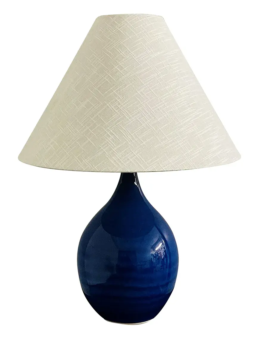 Scatchard Stoneware Table Lamp in Imperial Blue