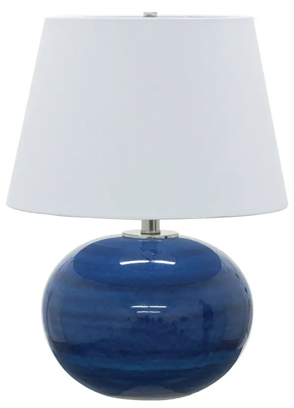 Scatchard Stoneware Table Lamp in Blue Gloss