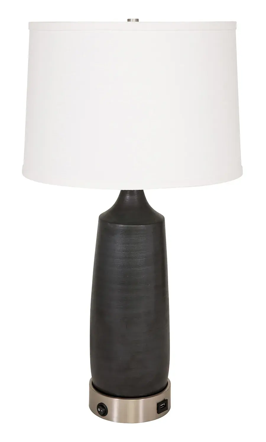 Scatchard Stoneware Table Lamp with USB Base