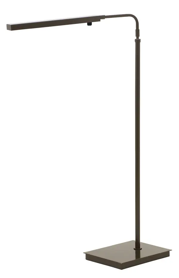 The Horizon LED floor lamp combines contemporary design with practical functionality. Its adjustable height (37.5"-49.5") and integrated LED technology make it ideal for reading and task lighting in modern spaces.